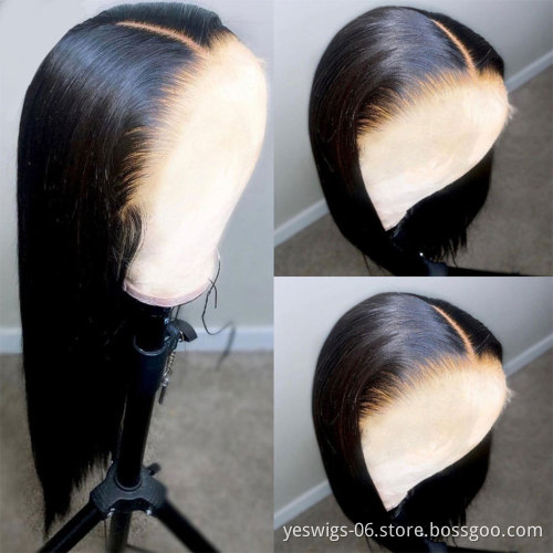 Straight Natural Human Hair Transparent Lace Frontal Wig Yeswigs Raw Brazilian Virgin Human Hair HD Full Lace Front Wigs Vendor